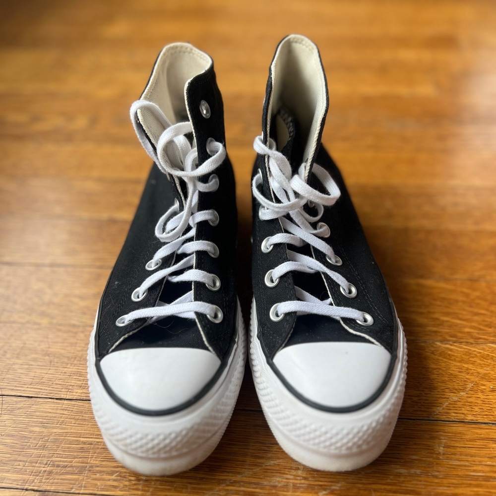 Converse Chuck Taylor All Star Lift Platform Canvas High Tops, Black, Size 7